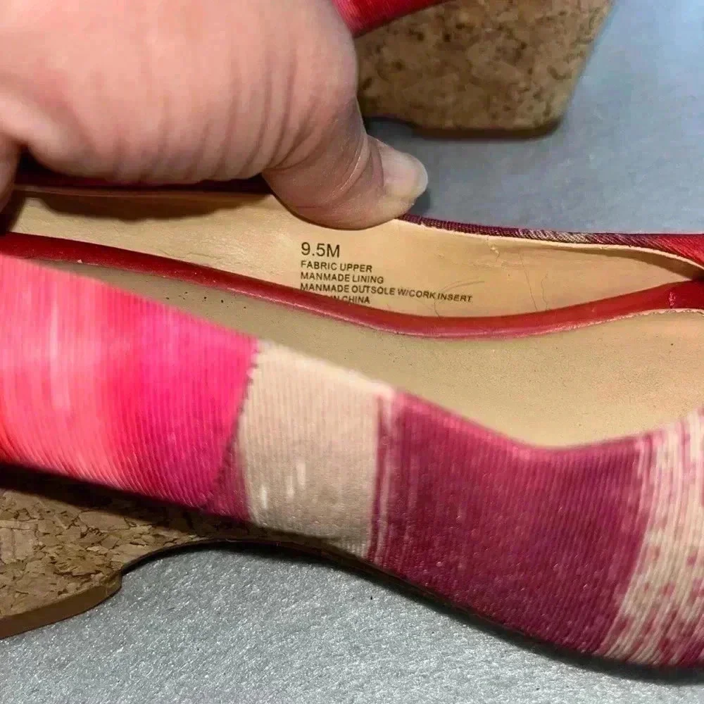 Alex Marie Cork Wedge heel shoe unique colorful whimsical